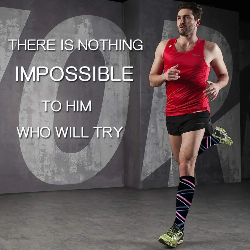 Wholesale 5 Pairs Compression Stockings Outdoor Sport Socks Edema Diabetes Varicose Veins Running Socks Men Women Gift Persent