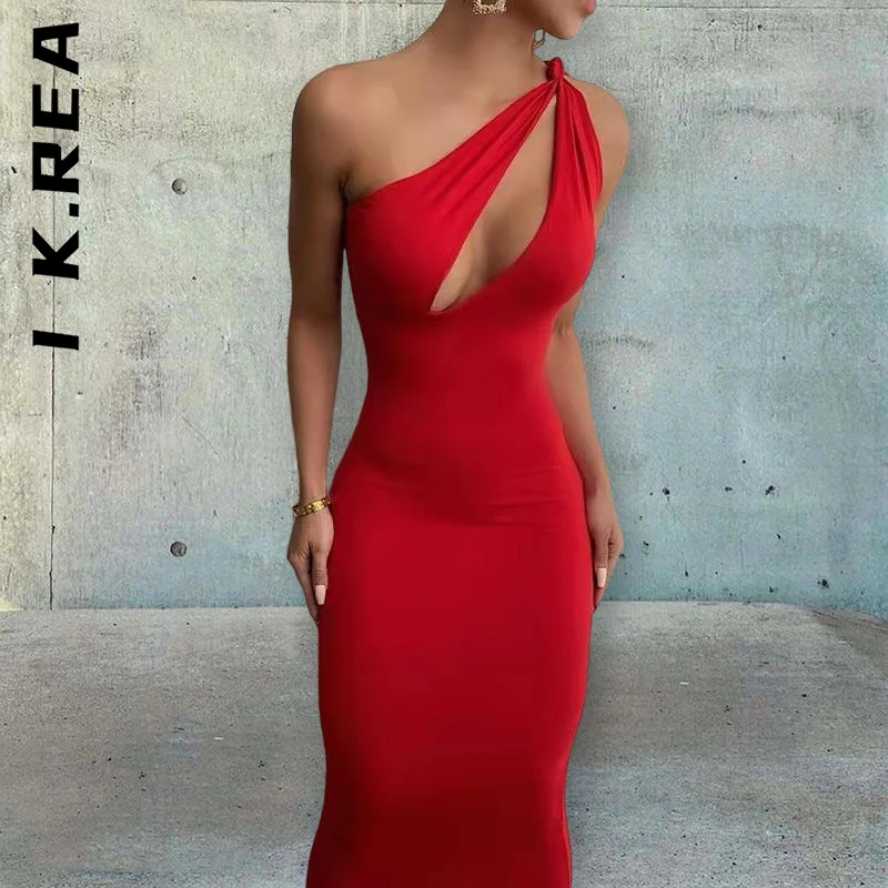 

Женское платье на одно плечо, без рукавов, с вырезами