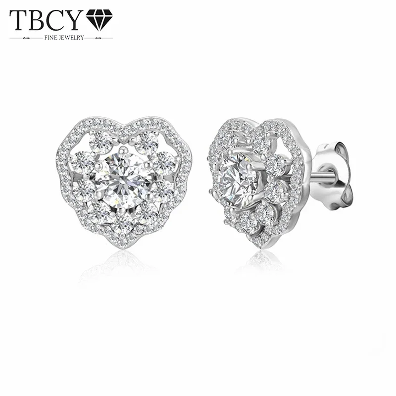 Серьги-гвоздики с муассанитом цвета D 0 5 карата для женщин стерлинговое серебро 925