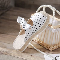 baotou slippers female mary jane espadrille flat sandals 2022 new casual leopard print slippers bow beach fisherman shoes