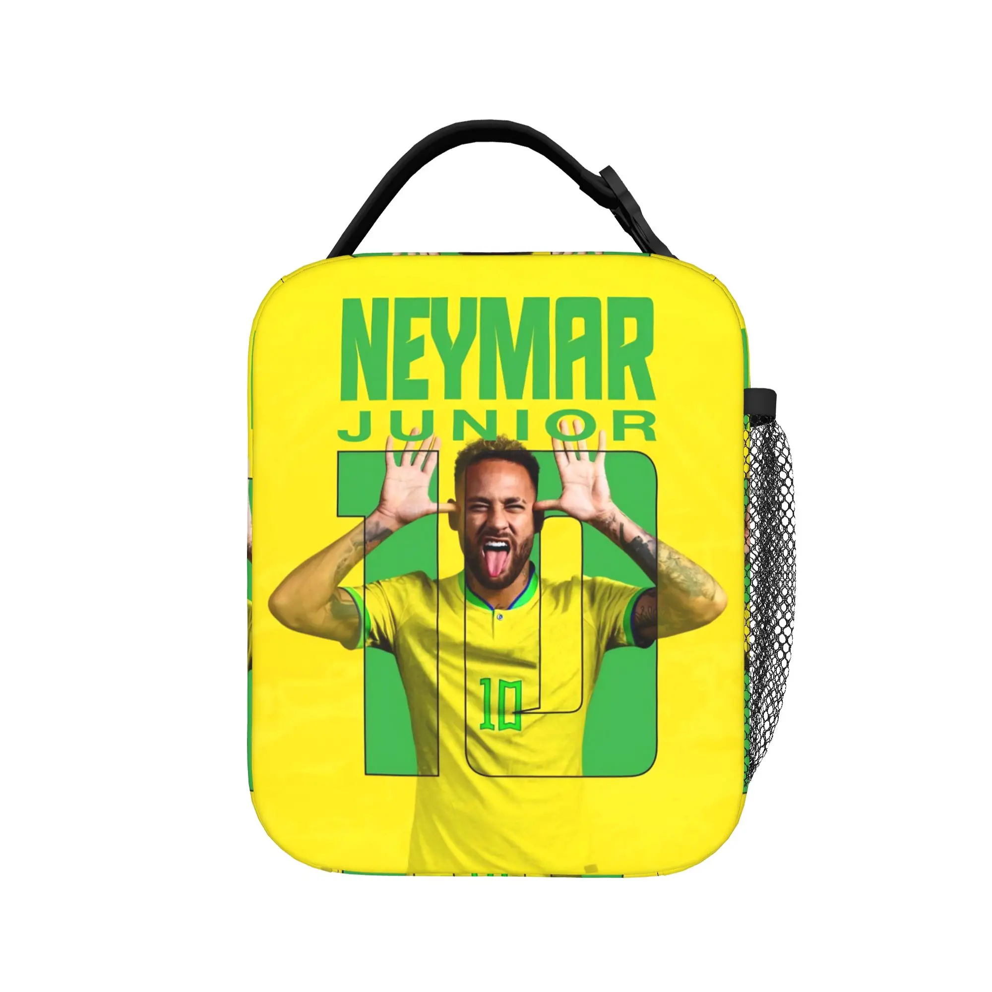 Фото Футбольные термосумки для обедов Neymars Brazil, сумка-холодильник, контейнер для обедов, сумка-тоут с футбольным номером 10, ланч-бокс для девочек и мальчиков, для пляжа и путешествий №2