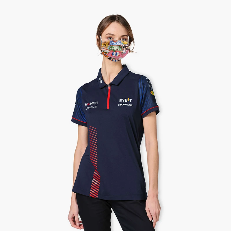 2023 Women's F1 Official Website Fans of the same girls' short sleeved polo shirt T-shirt can be customized for free