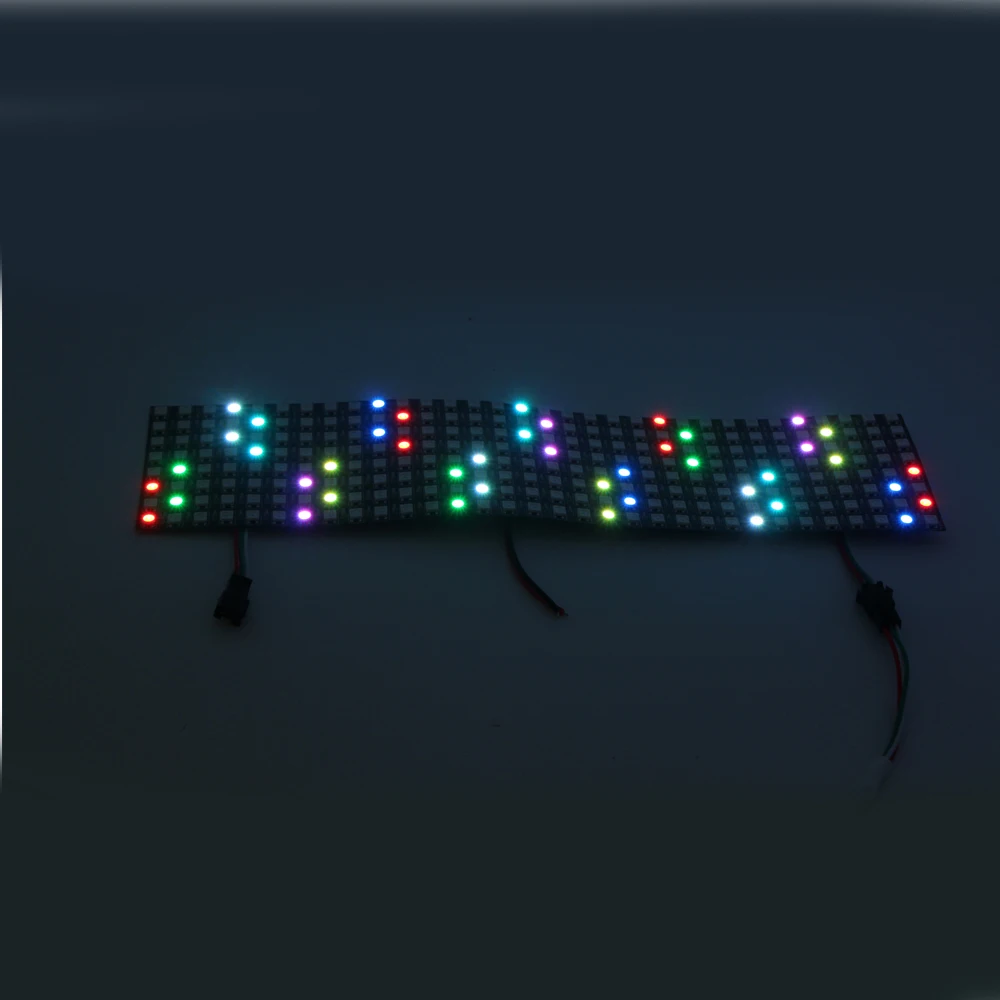 Фото Матрица 16x16 8x8 8x32 DIY GyverLamp WS2812B Светодиодная цифровая гибкая индивидуально адресуемая панель Пиксельный светильник Плата дисплея DC5V №1