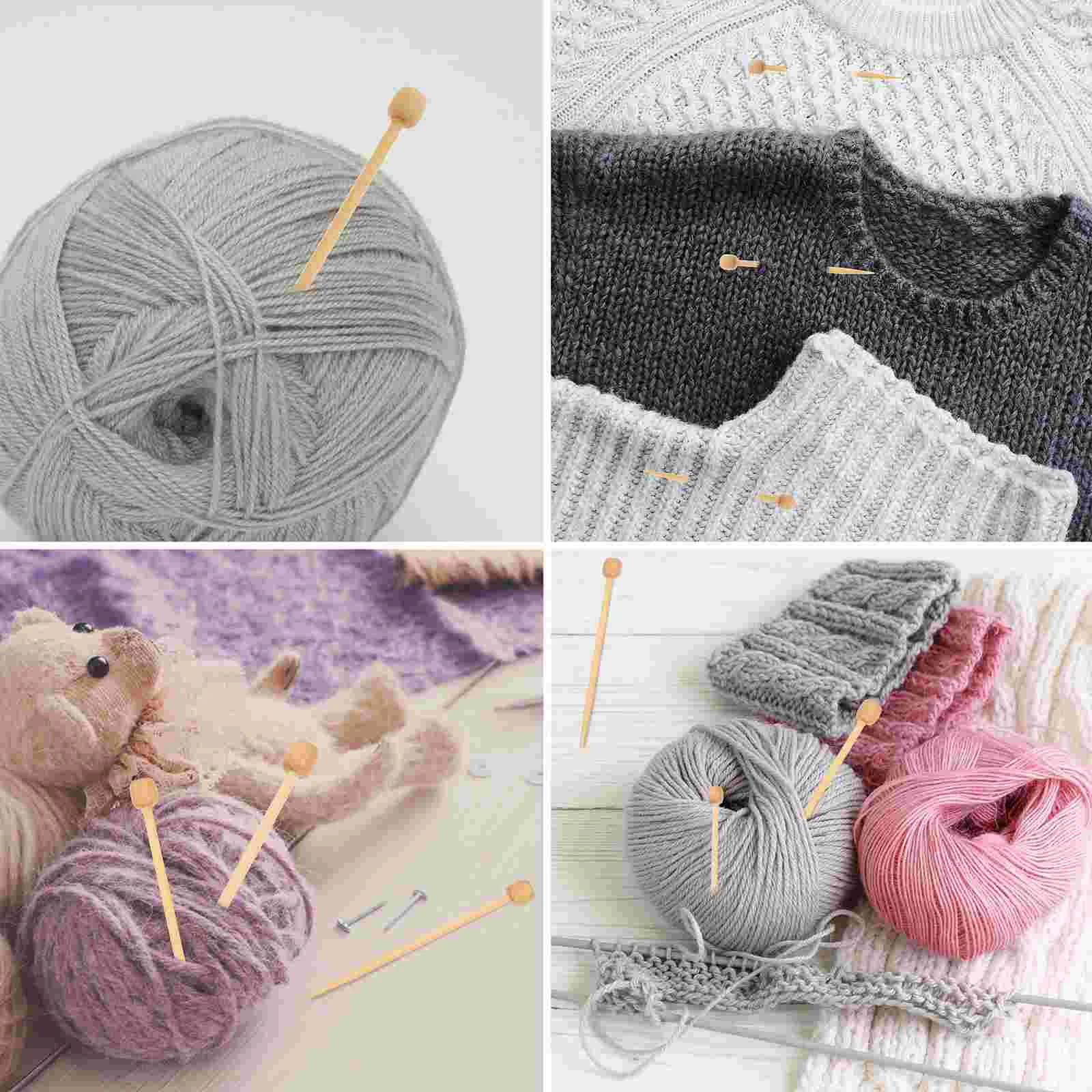 20 шт. мини-иглы деревянные спицы стержни брошь материал сделай сам вязаные