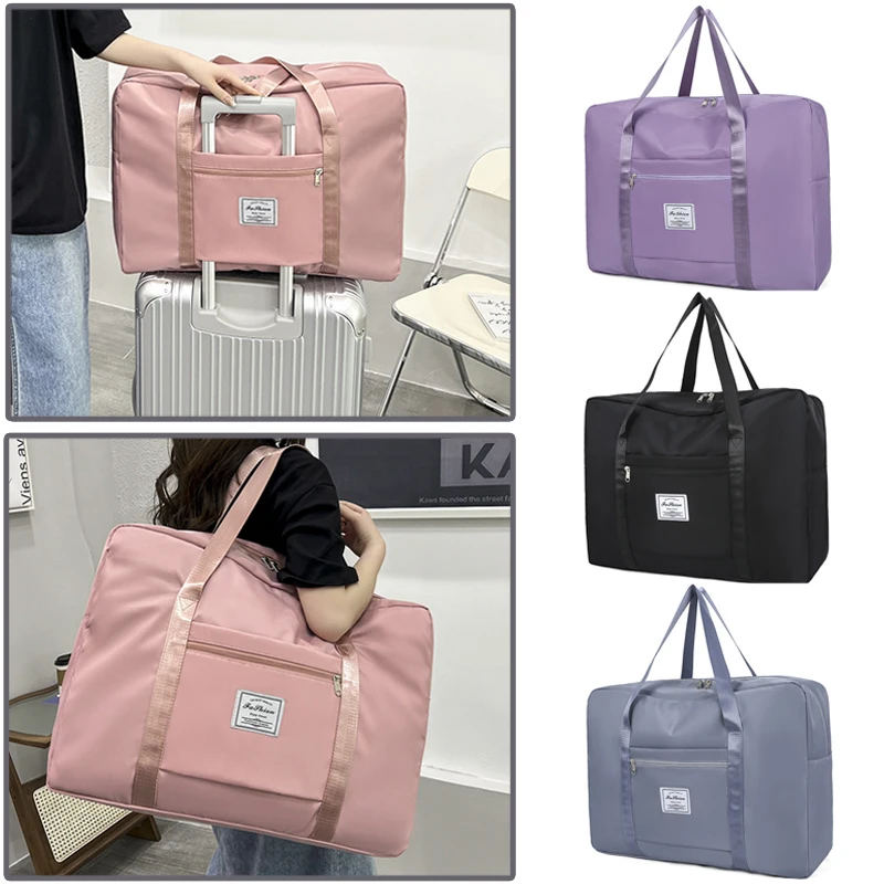 

Portable Travel Bag Large Capacity Luggage Organizer MultiFunctional Folding Aircraft Luggage Bag Trip Tote Handbag Shoulder Bag