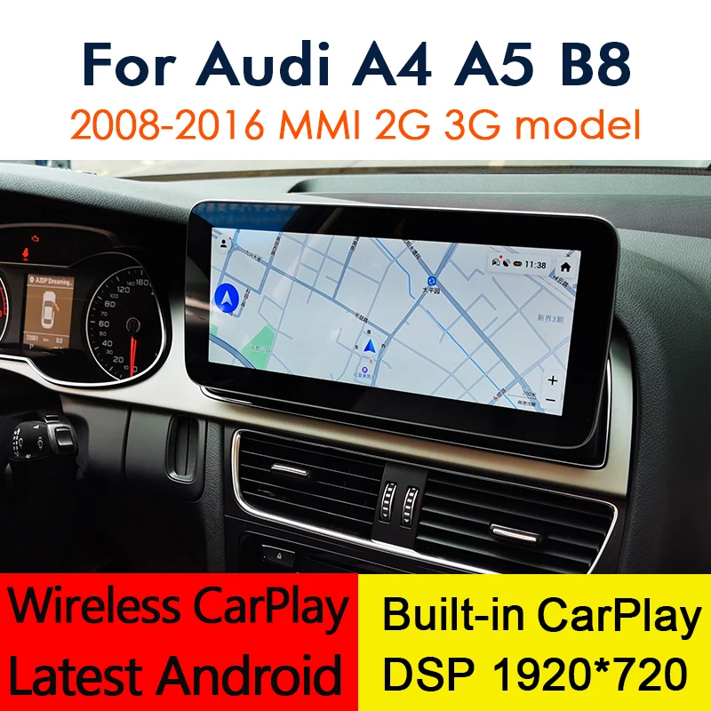 

Android 12 4+64 Car Stereo For Audi A4 B8 A5 2008~2016 MMI 2G 3G WIFI 4G Navigation Wireless Carplay Touch Screen GPS Navi