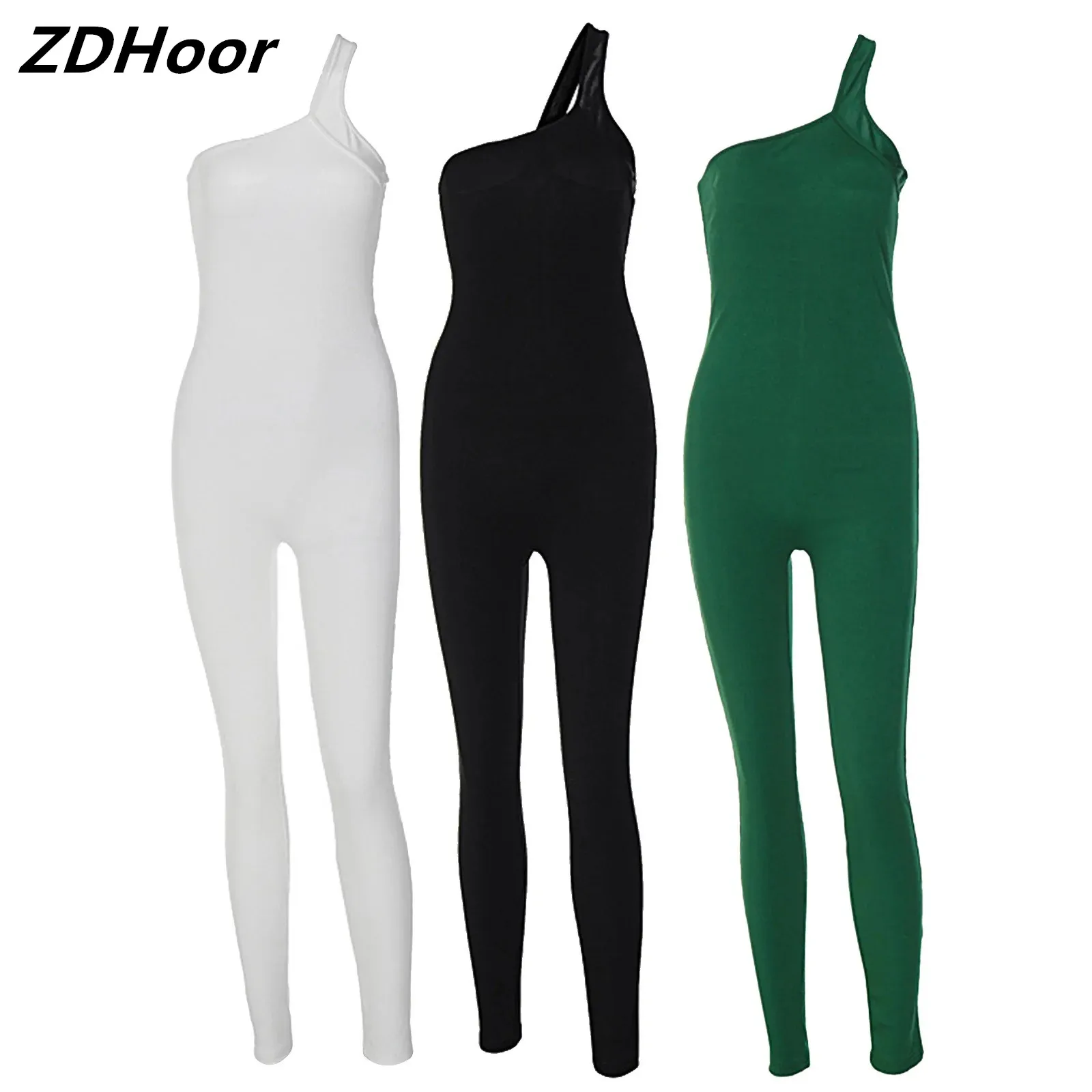 

Women Gymnastic Jumpsuits Shoulder Sleeveless Seamless Tight Long Jumpsuit Stretchy Bodysuit for Yoga Dance Overalls for Women