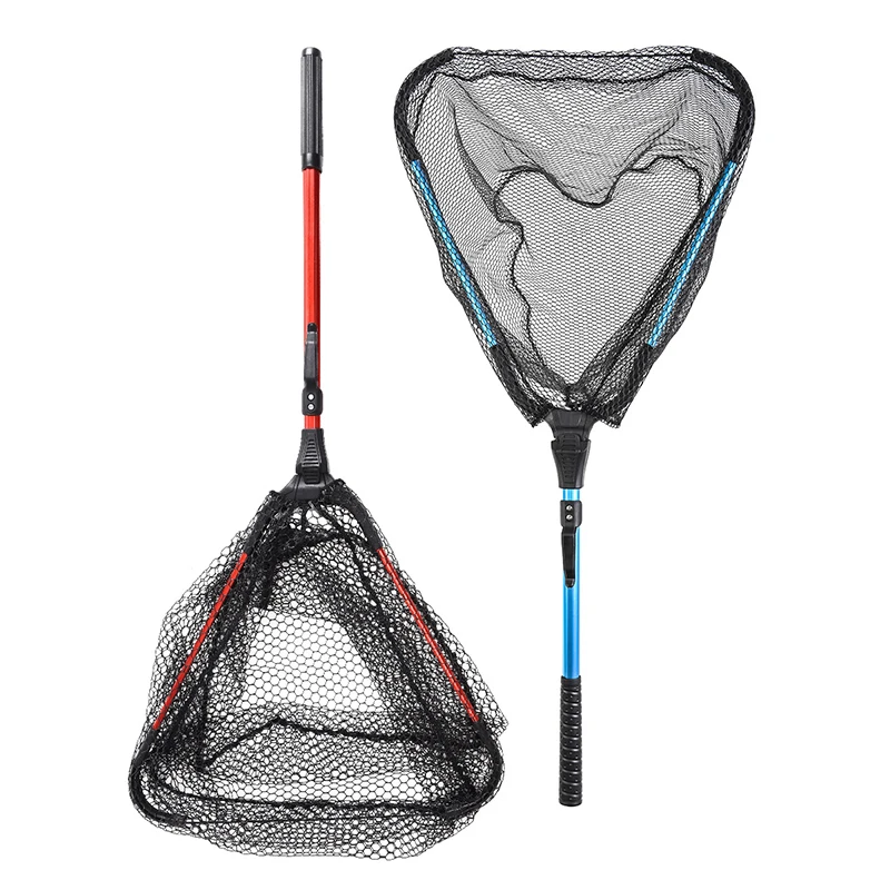 

Folding Aluminum Alloy Single Section Triangle Retractable Net Portable Collapsible Fly Fishing Hand Net Fishing Tackle Tools
