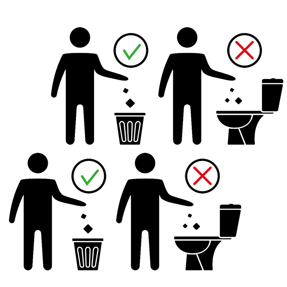 

2 Sheets Stickers for Bathroom Toilet Seat Lid Stickers Toilet Warning Stickers