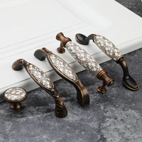 cabinet handles laurel ceramic handle european style cabinet shoe cabinet wardrobe ceramic handle bronze pastoral drawer pulls