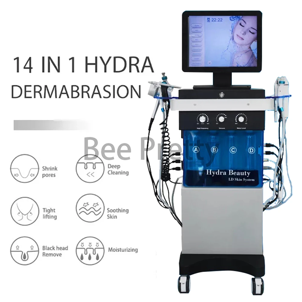 Top Selling 14 in 1 Beauty Salon Multifunctional H2o2 Water Oxygen Jet Peel Facial Care Hydra dermabrasion machine CE approved