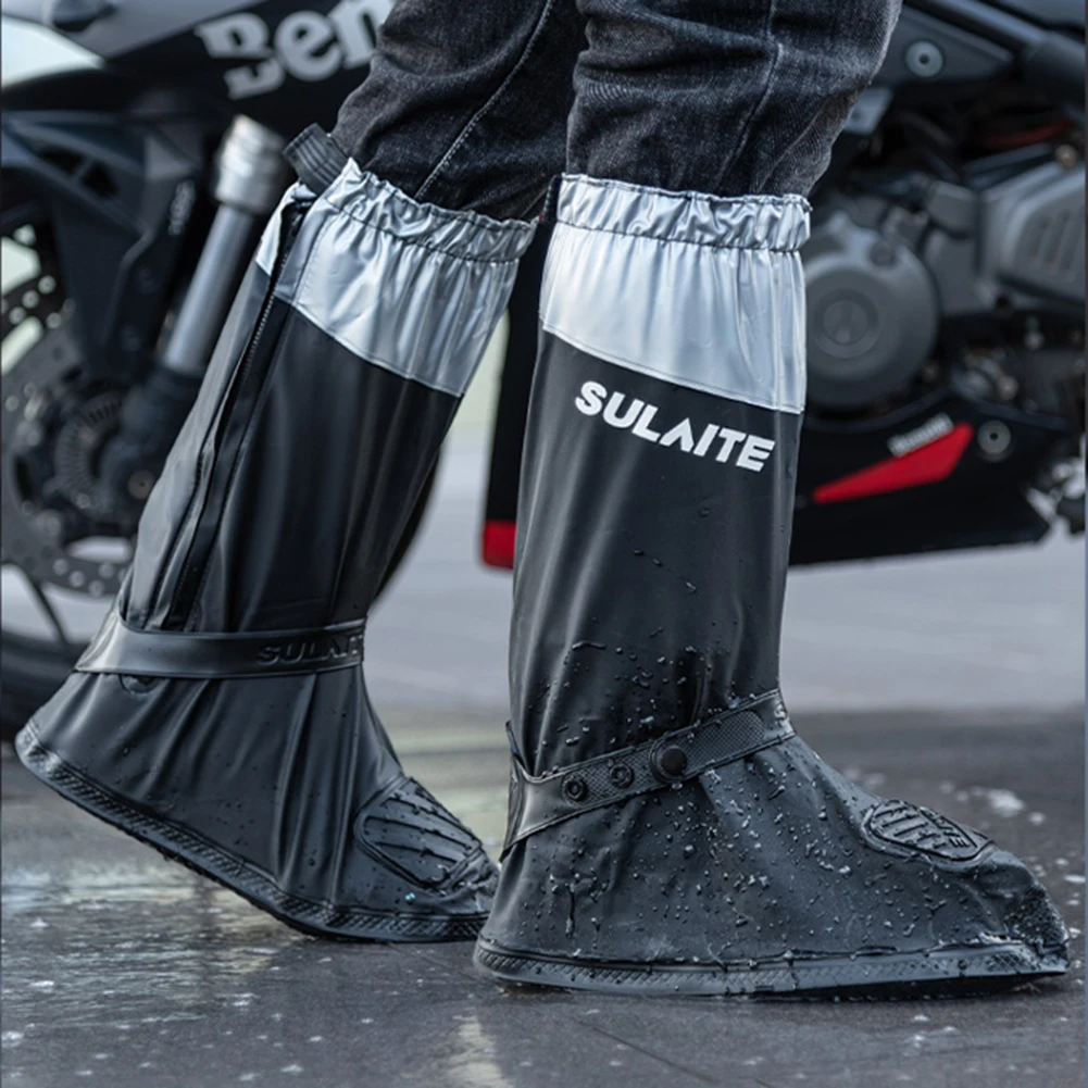 

1 Pair Rainproof Shoes Cover Thick Waterproof Protector Motorbike Accessories Reusable Motorcycle Cycling Bike Rain Boot Shoes
