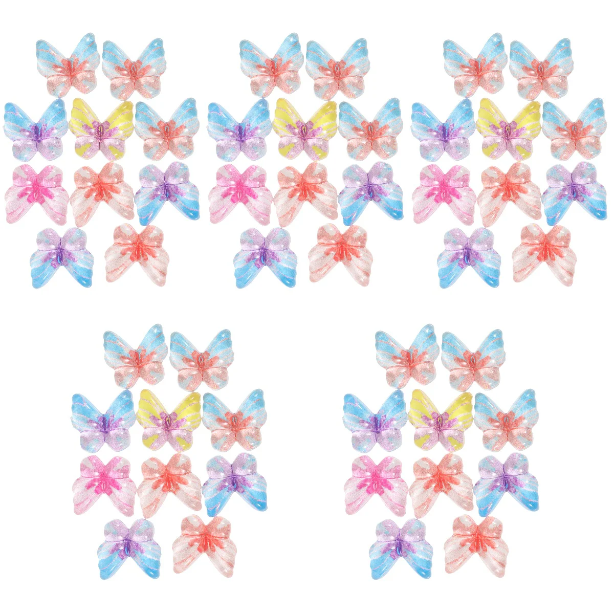 5 Sets Small Butterfly Hair Clips Butterflies DIY Charms Manual 1.5x1.5cm Handmade Phone Case Decor Resin Cover Adornment