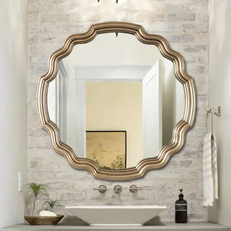 Круглые настенные зеркала для ванной комнаты безопасное зеркало в золотой рамке