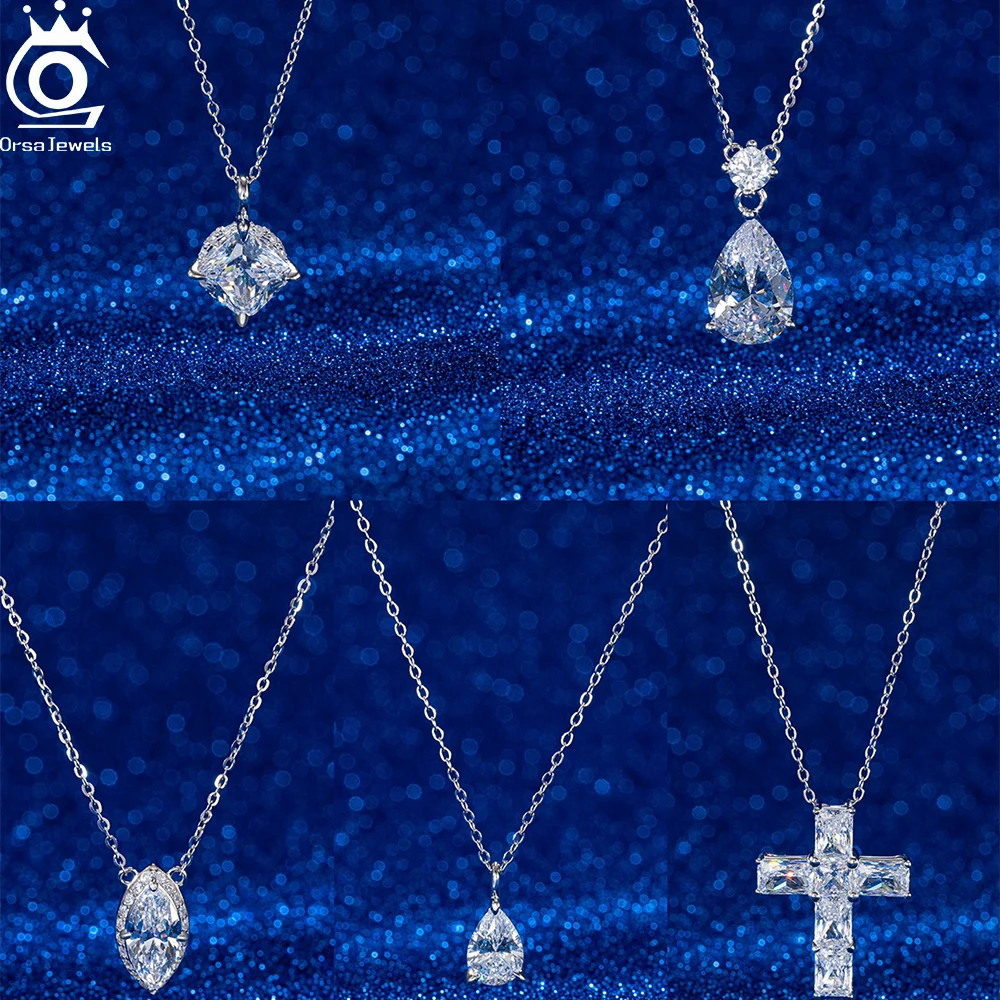 ORSA JEWELS Блестящая подвеска из стерлингового серебра 925 пробы с прозрачным