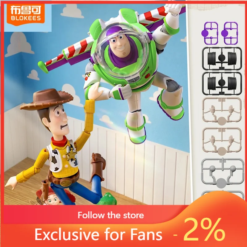 Фото Оригинальные фигурки Blokees Toy Story Elite Edition Vol.1: Вуди и Базз Лайтер, коллекционные настольные украшения, игрушки, подарок для девочек и мальчиков №1