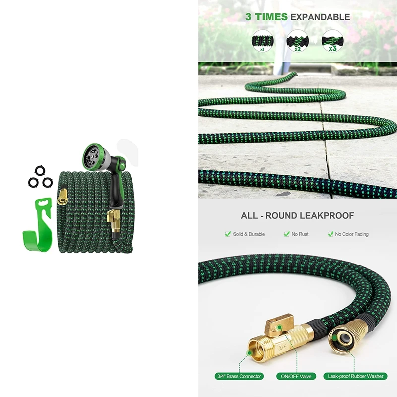 

Promotion! Expandable Garden Hose, Flexible Lightweight Expanding Garden Hose, Collapsible Outdoor Hose For Yard Lawn