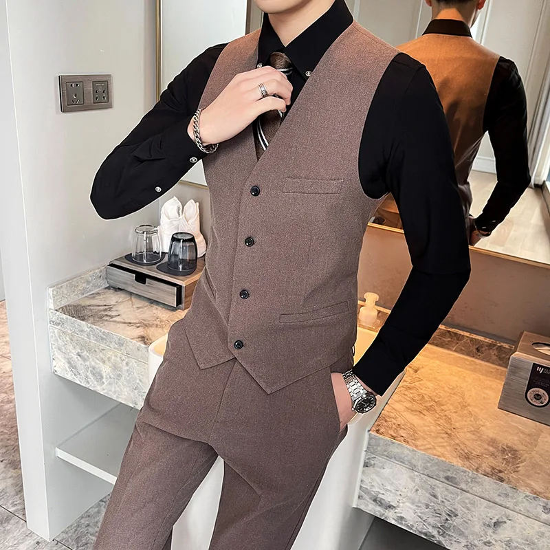 Новый мужской элитный тонкий однотонный жилет красивый высококачественный