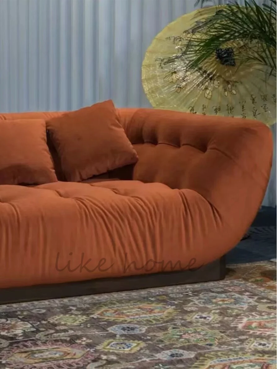 Креативный диван из ткани б/у с кошачьими царапинами кремовый мангостин лодка