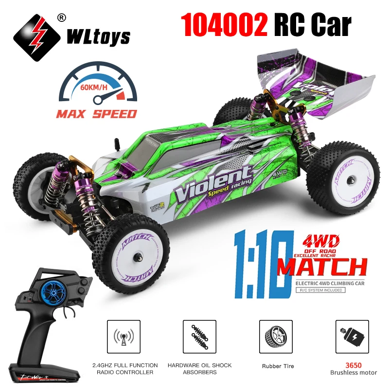 

WLtoys 104002 гоночный автомобиль бесщеточный 60 км/ч 45 км/ч Металлическое шасси полноприводный Электрический высокоскоростной Дрифт-автомобиль с дистанционным управлением