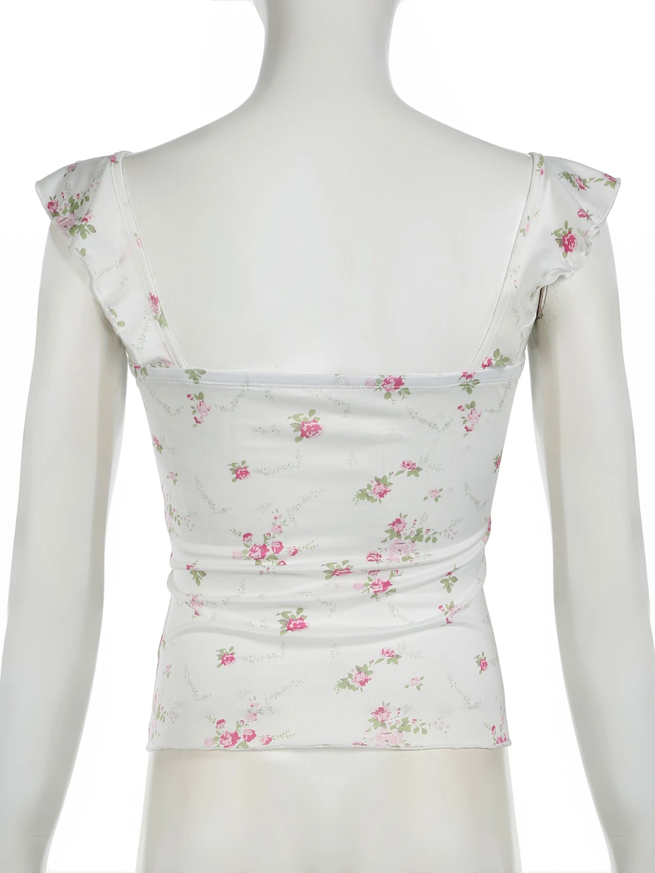 Винтажная женская вязаная майка Rockmore Mika с цветочным принтом без рукавов короткая