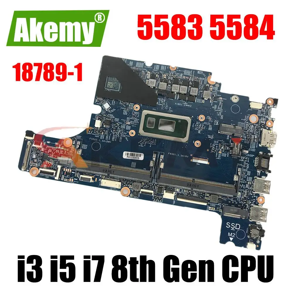 

CN-0CXMX0 0F62D6 06DHRW FOR dell 5584 5584 Laptop Motherboard WITH SREJQ i3-8145U I5-8265U i7-8565U CPU Mainboard 18789-1