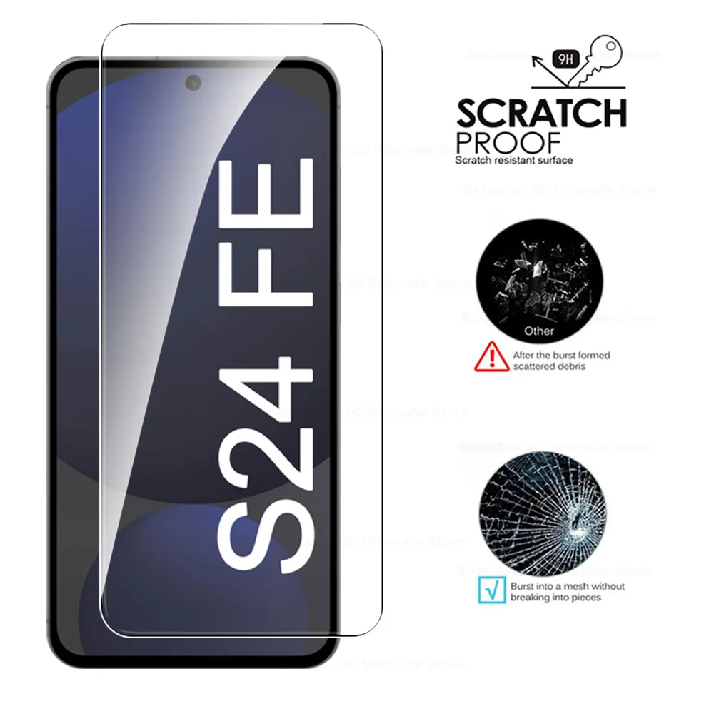 3 шт. чехол из закаленного стекла для Samsung Galaxy S24 FE, прозрачное стекло Sumsung S 24FE 24 FE S24FE 5G, защитные пленки для экрана (art.: 3920ca2592ef4) - 3920ca2592ef4