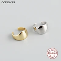 ccfjoyas 1pcs 925 sterling silver smooth ear bone clip earrings for women simple korean style gold silver color clip on earrings