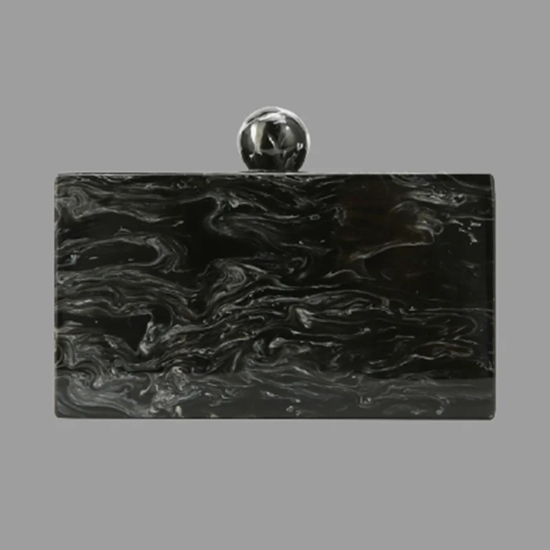 

New Fashion Marble Acrylic Bags Vintage Women Messenger Bag Black White Ink Painting Evening Clutch Bags Party Prom Handbags bag