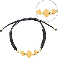 wangaiyao new couple christian virgin mary braided rope bracelet stainless steel fashion temperament virgin bracelet jewelry
