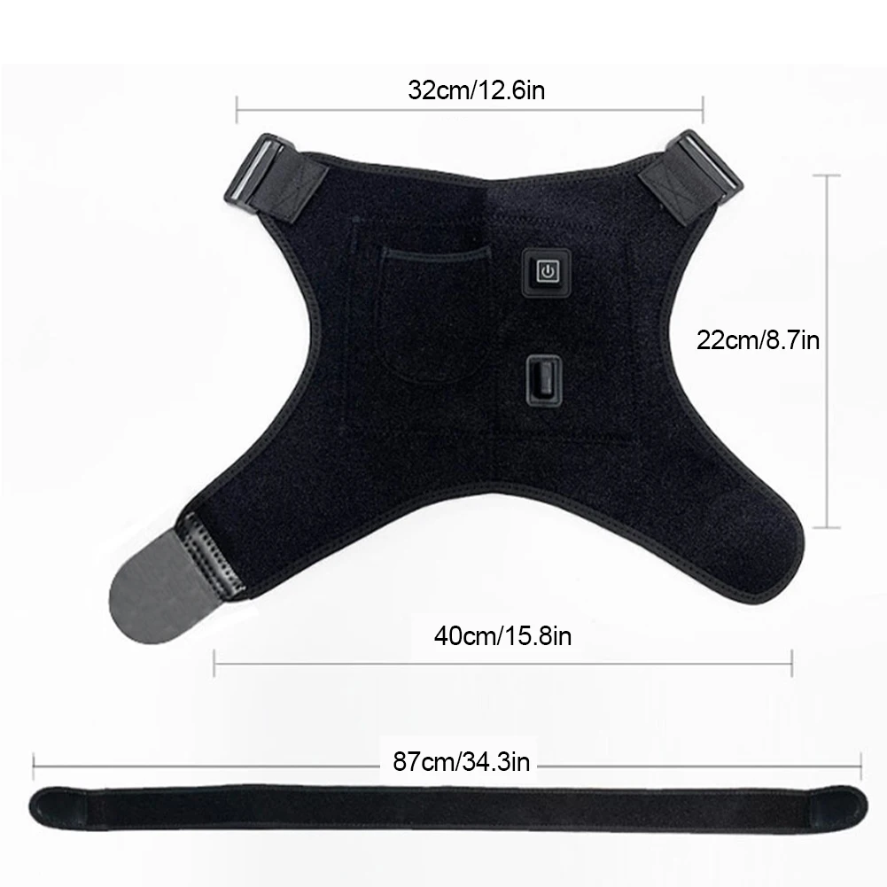 Унисекс поддерживающий плечевой бандаж с подогревом 3 настройки нагрева