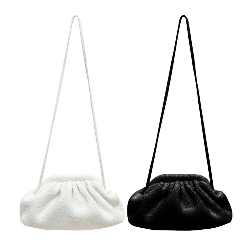 

Sophisticated Ruched Clutch Purse Plush Material Evening Bag for Fashion Lover