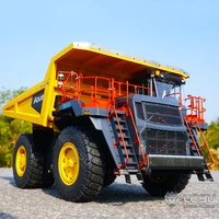 lesu 114 4x4 metal hydraulic mine car remote control dumper aoue r100e lights wheels motor for tamiya volvo truck model