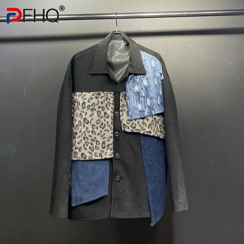 

PFHQ 2023 High Quality Wornout Splicing Men's Jackets Trendy Original Designer Spring Stylish Elegant Coat Clothes Suit Blazer