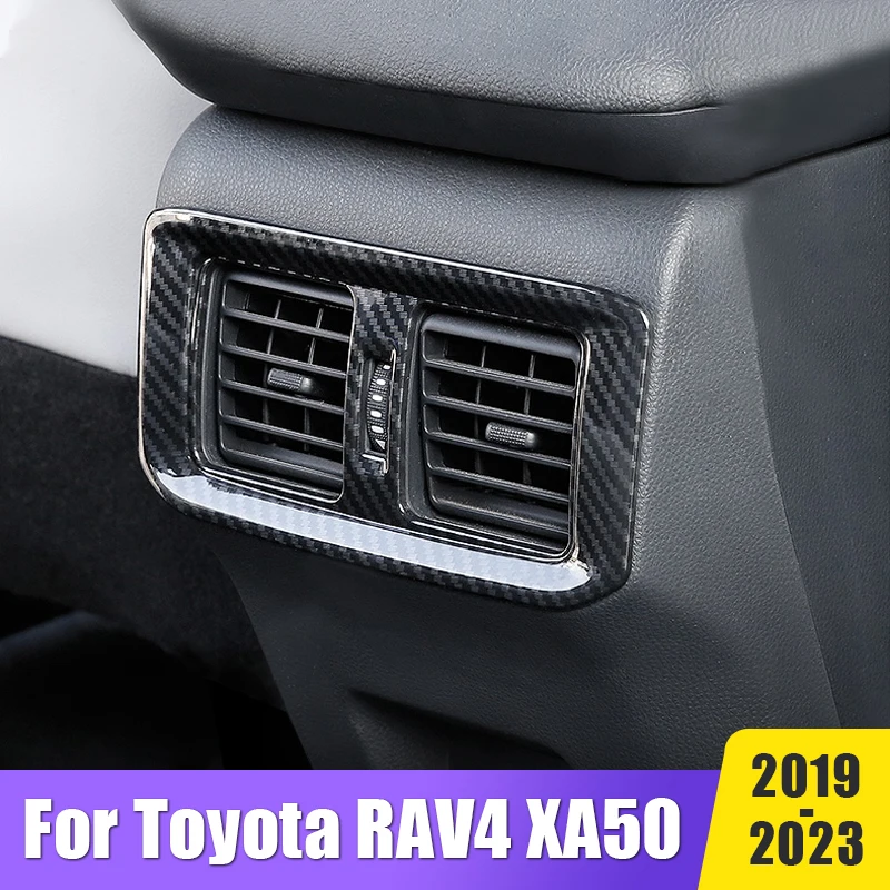 

For Toyota RAV4 2019-2021 2022 2023 RAV 4 XA50 Car Rear Armrest Box Air Conditioning Outlet Cover Trim Frame Sticker Accessories