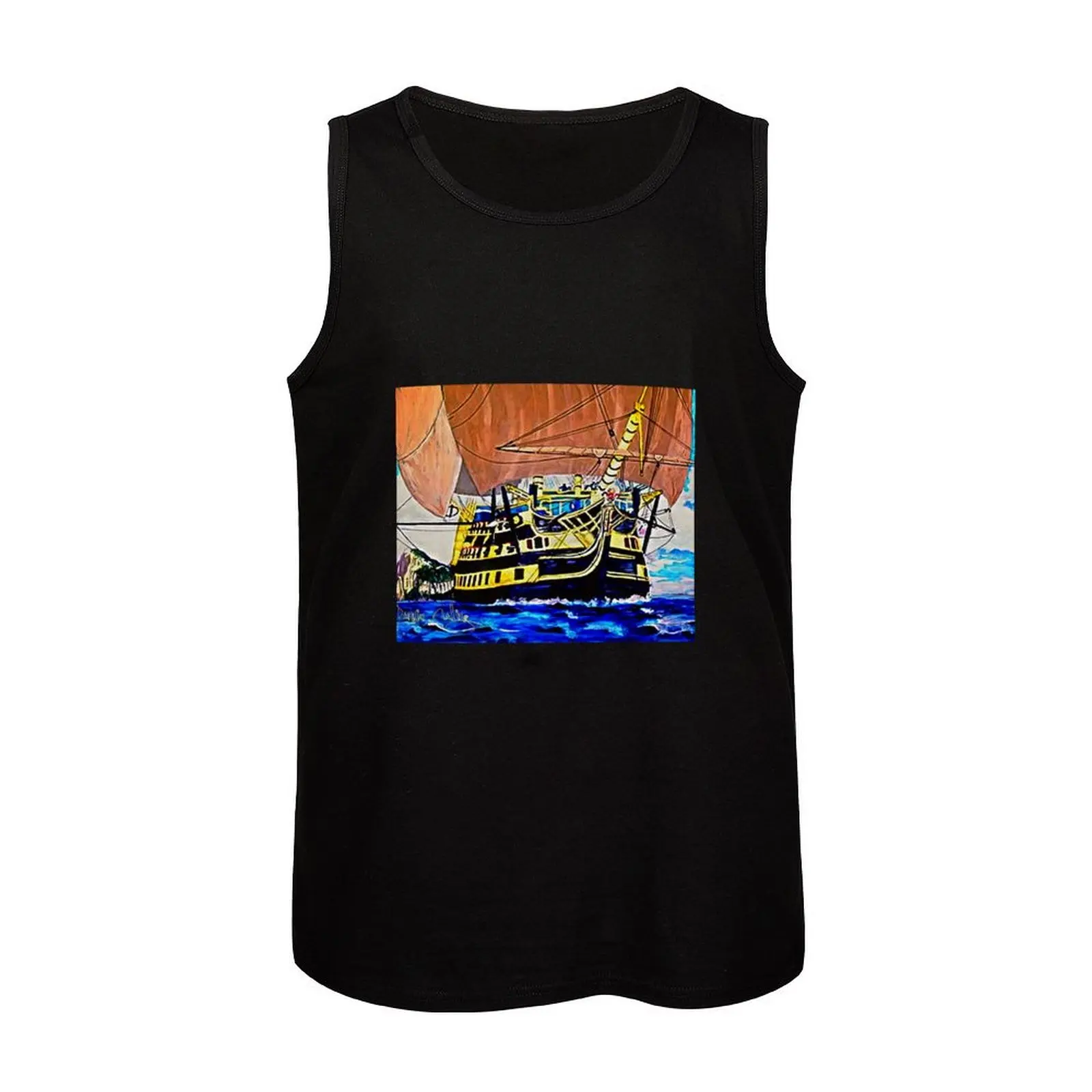 Моя Акриловая картина HMS Victory лидер Гибралтара 1805 майка Мужская одежда для