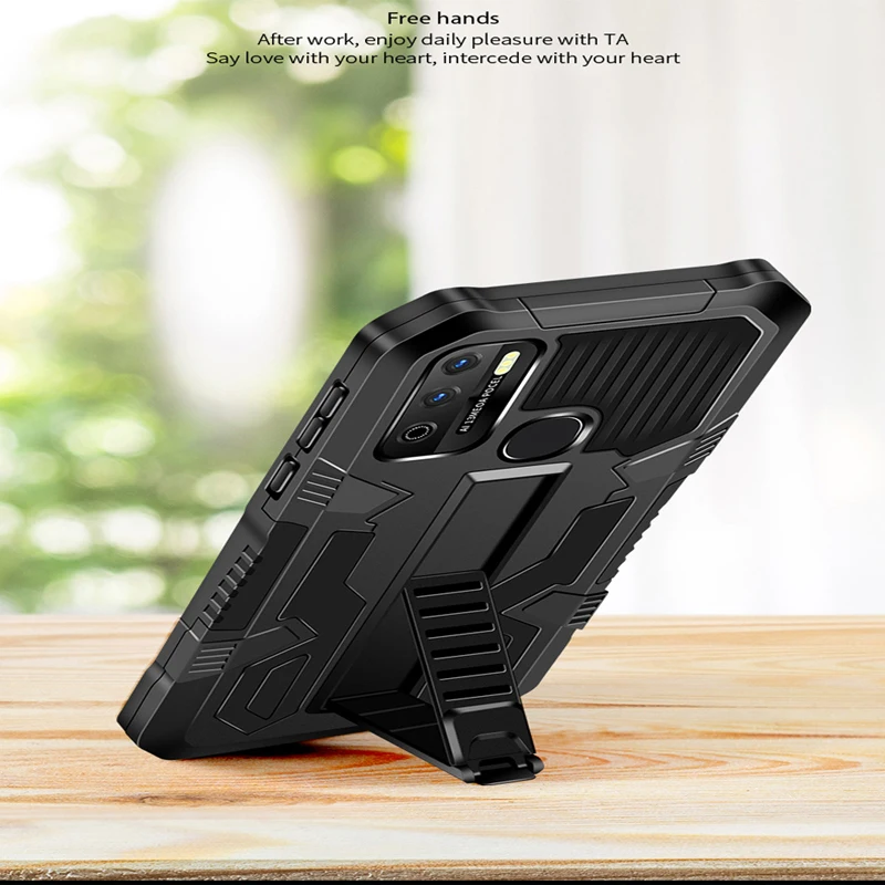 shockproof phone case for infinix hot 9play 10play 11play strong anti fall kickstand protective cover for infinix note 7 lite free global shipping
