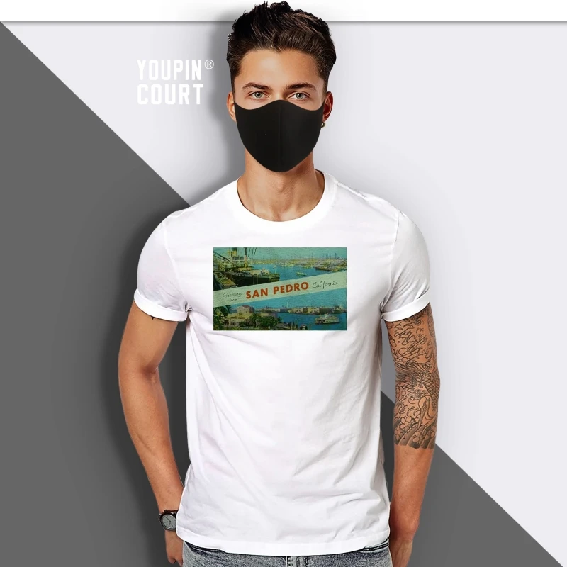 

Retro Postcard San Pedro California Vintage Design T shirt Original Tee