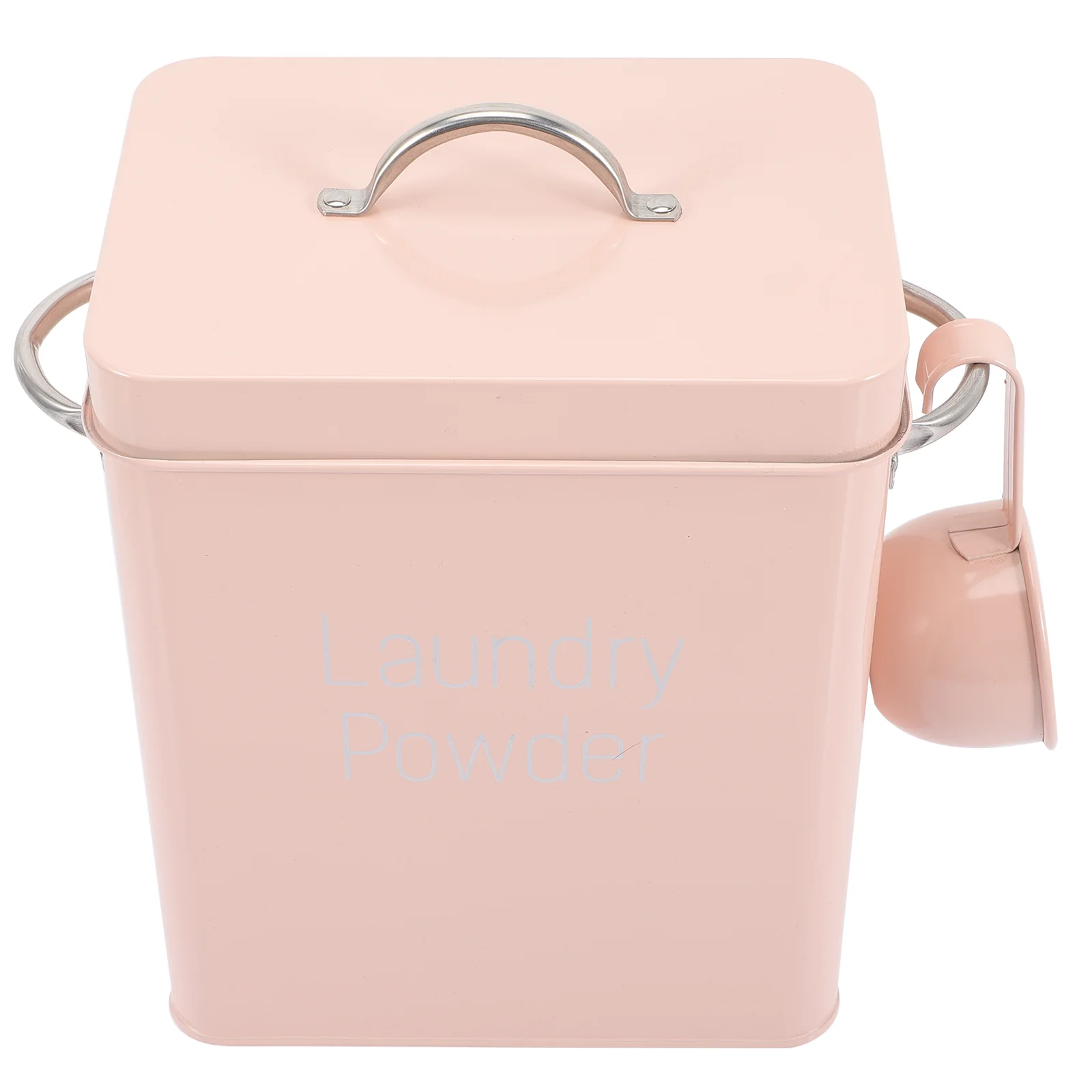 

Laundry Tin Box Detergent Storage Container Washing Metal Organizer Soap Beads Dog Pods Holder Pet Tinplate Soda Canister Scoop