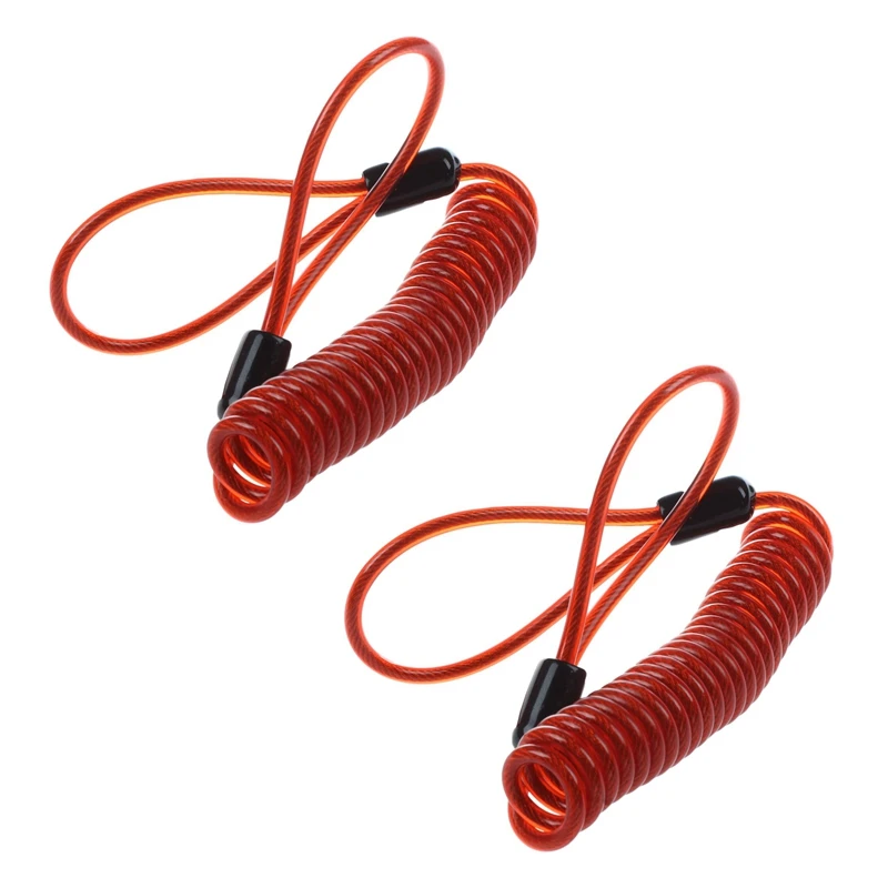 

2Pcs 150Cm Alarm Disc Security Lock Anti Thief Bag Motorcycle Wheels Disc Brake And Reminder Spring Cable Red