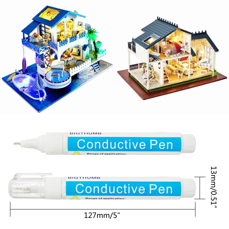 Multi-purpose Conductive Pen Fit for DIY Circuits Physics Teaching Circuit Experiment Teacher Aids Tool B |