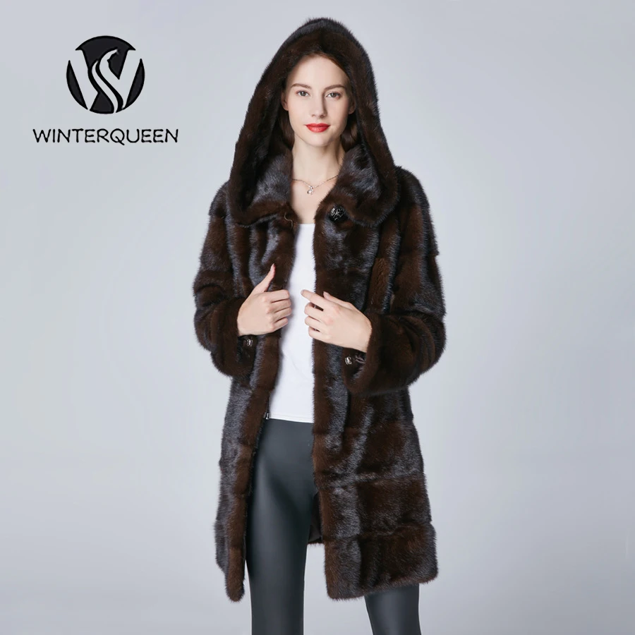 Tianren Mink Fur Coat Ladies Winter Fashion Luxury Genuine Leather Mink Jacket Outdoor Warm Women's Jacket Large Size Customized