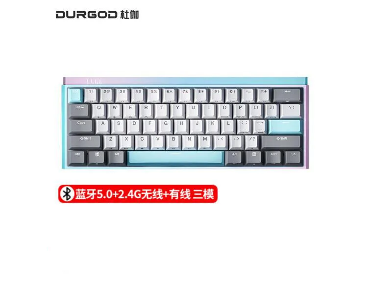 DURGOD K330W K330W PLUS Wireless 3-mode hot plug gaming mechanical keyboard 61 keys no backlight cherry MX switch