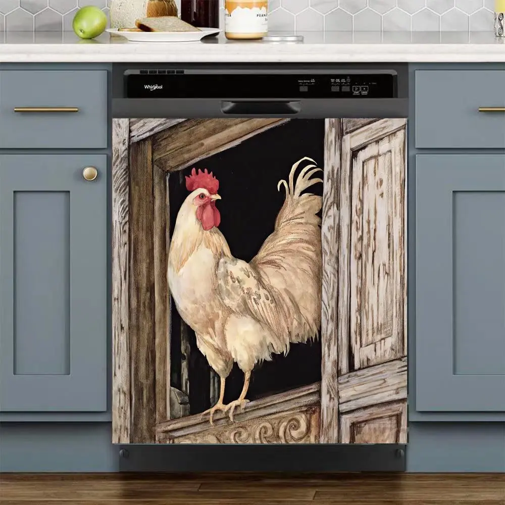 

Kitchen Chicken Dishwasher Magnet Decorative Cover Sticker, Magnetic Fridge Cover Sticker, Kitchen Cabinet Door Magnet Sticker(M