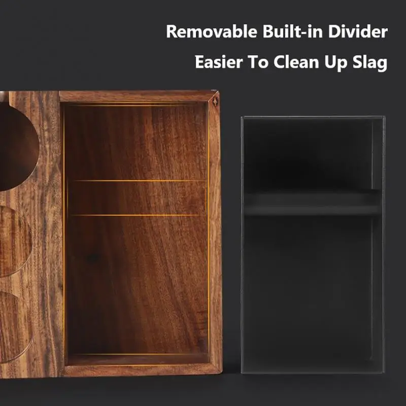 

Coffee Bar Knock Slag Box Solid Wood Household Handle Bracket Powder Seat Cloth Storage Multi-functional Solid Wood Kitchen Tool