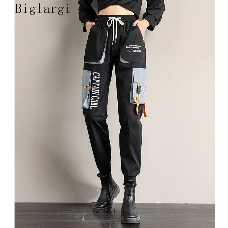 

Streetwear Big Pocket Casual Women Sweatpants Elastic High Waisted Loose Trousers Woman Korean Fashion Womens Pants 2022 New
