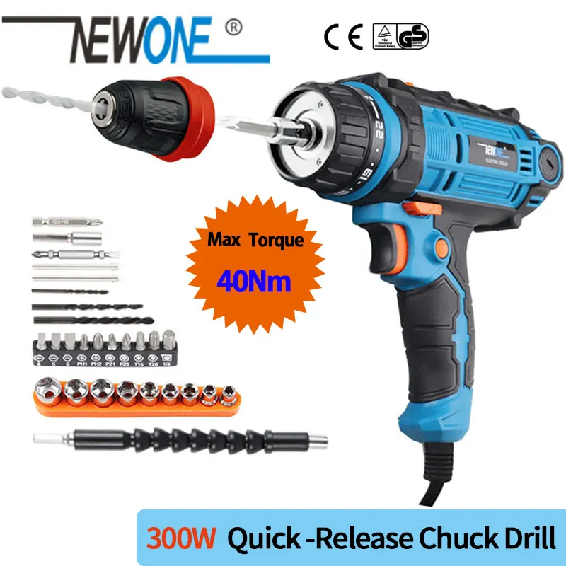300W Max Torque 40Nm Power Tool Corded Impact Drill Electric