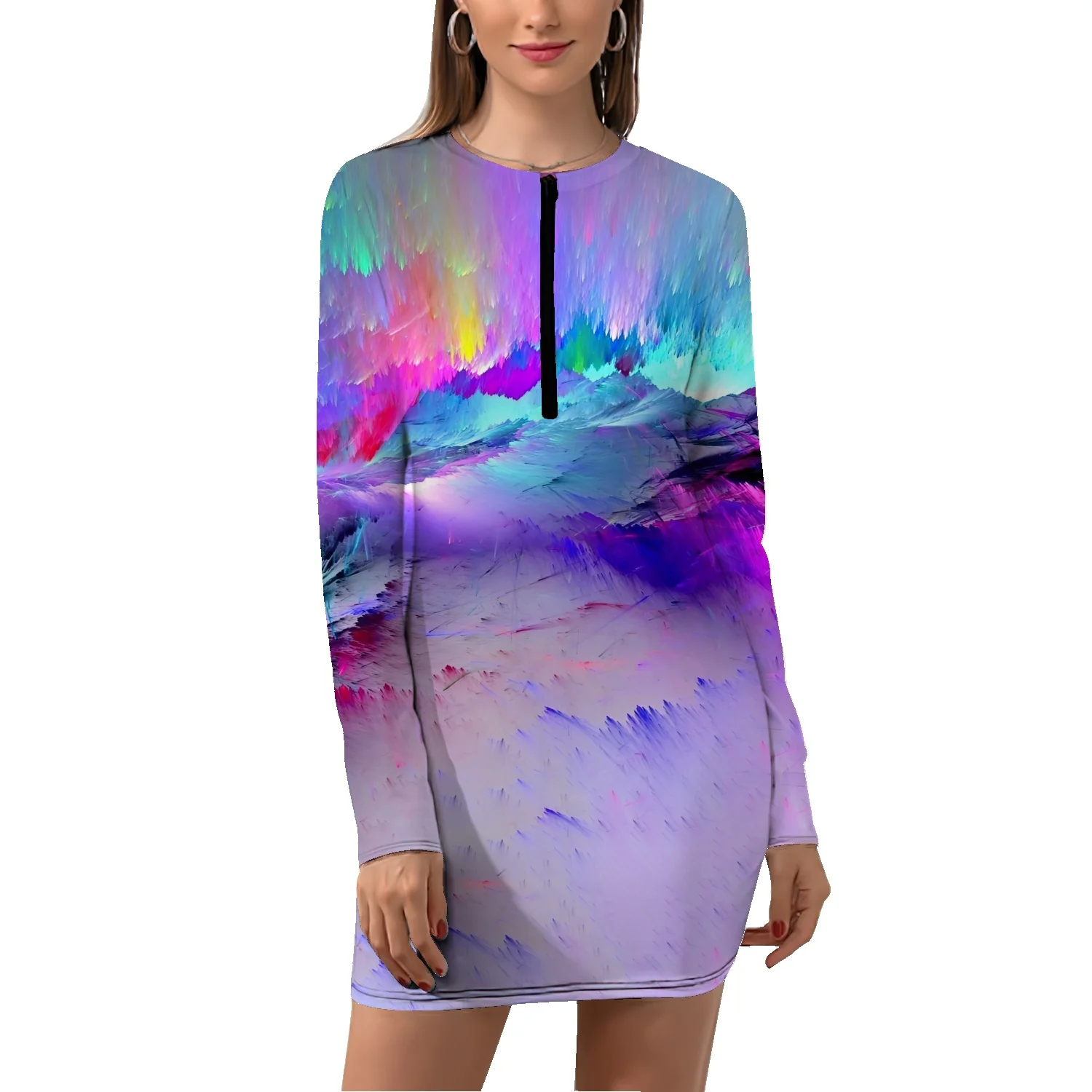 

Повседневная Женская юбка с длинным рукавом и ярким принтом, 3Dl