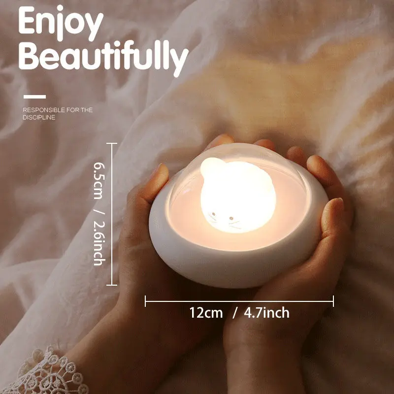 Baby Room Night Light USB Chargeable Nightlight Silicone LED Lamp Warm Lights for Child Bedroom Suckle Children's Gift images - 6