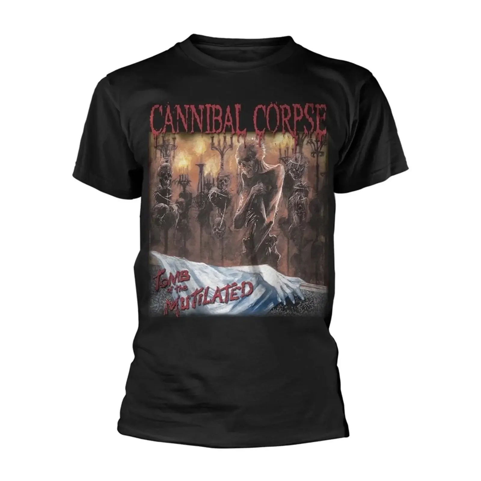 Фото Футболка Cannibal Corpse 'Tomb Of The Mutilated' НОВАЯ, винтажная, с эффектом потертости, дышащая, уличная одежда, мягкая, удобная, дизайнерская одежда №1